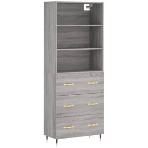 Highboard Grey Sonoma 69.5x34x180 cm Engineered Wood Vidaxl Highboard Grey Sonoma 69.5x34x180 cm Engineered Wood Vidaxl