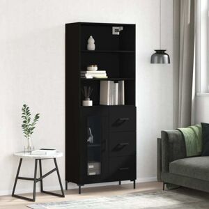 Highboard Black 69.5x34x180 cm Engineered Wood Vidaxl Highboard Black 69.5x34x180 cm Engineered Wood Vidaxl