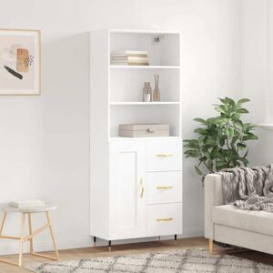 Highboard White 69.5x34x180 cm Engineered Wood Vidaxl Highboard White 69.5x34x180 cm Engineered Wood Vidaxl