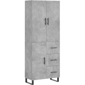 JINLEFU Highboard Concrete Grey 69.5x34x180 cm Engineered Wood vidaXL JINLEFU Highboard Concrete Grey 69.5x34x180 cm Engineered Wood vidaXL