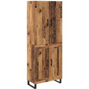 Highboard 2 pcs Old Wood Engineered Wood and Glass vidaXL Highboard 2 pcs Old Wood Engineered Wood and Glass vidaXL