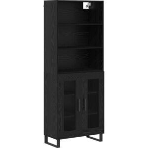Highboard Black Oak 69.5 x 34 x 180 cm Engineered Wood vidaXL Highboard Black Oak 69.5 x 34 x 180 cm Engineered Wood vidaXL