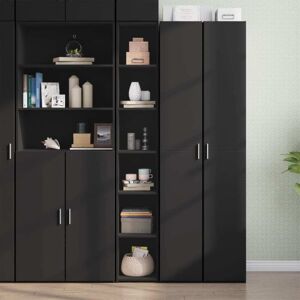 Highboard Black 30x41x185 cm Engineered Wood Vidaxl Highboard Black 30x41x185 cm Engineered Wood Vidaxl