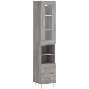 Highboard Grey Sonoma 34.5x34x180 cm Engineered Wood Vidaxl Highboard Grey Sonoma 34.5x34x180 cm Engineered Wood Vidaxl