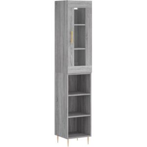 Highboard Grey Sonoma 34.5x34x180 cm Engineered Wood Vidaxl Highboard Grey Sonoma 34.5x34x180 cm Engineered Wood Vidaxl