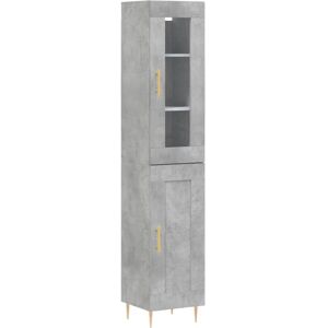Highboard Concrete Grey 34.5x34x180 cm Engineered Wood Vidaxl Highboard Concrete Grey 34.5x34x180 cm Engineered Wood Vidaxl