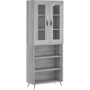 Highboard Grey Sonoma 69.5x34x180 cm Engineered Wood Vidaxl Highboard Grey Sonoma 69.5x34x180 cm Engineered Wood Vidaxl