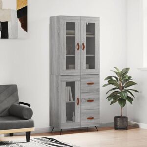 Highboard Grey Sonoma 69.5x34x180 cm Engineered Wood Vidaxl Highboard Grey Sonoma 69.5x34x180 cm Engineered Wood Vidaxl