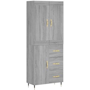 vidaXL Grey Sonoma Highboard - Storage Cabinet, 69.5x34x180 cm vidaXL Grey Sonoma Highboard - Storage Cabinet, 69.5x34x180 cm