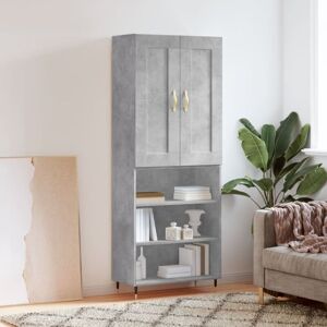 vidaXL Highboard - Grey Concrete - 69.5x34x180 cm vidaXL Highboard - Grey Concrete - 69.5x34x180 cm