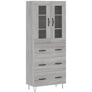 vidaXL Grey Sonoma Highboard Storage Cabinet - Sideboard vidaXL Grey Sonoma Highboard Storage Cabinet - Sideboard
