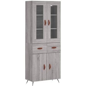 Highboard Grey Sonoma 69.5x34x180 cm Engineered Wood Vidaxl Highboard Grey Sonoma 69.5x34x180 cm Engineered Wood Vidaxl