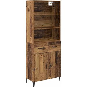 Highboard Old Wood 69.5 x 34 x 180 cm Engineered Wood vidaXL Highboard Old Wood 69.5 x 34 x 180 cm Engineered Wood vidaXL