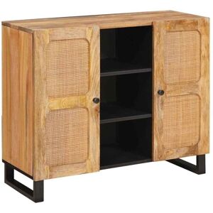 Highboard with Storage Brown 90 x 33 x 75 cm Solid Mango Wood vidaXL Highboard with Storage Brown 90 x 33 x 75 cm Solid Mango Wood vidaXL