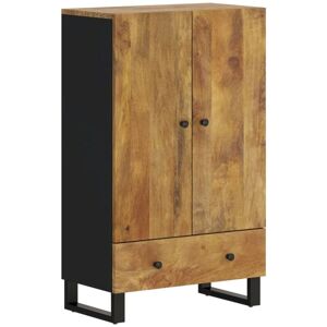 Highboard with Drawer 60x33x100 cm Solid Wood Mango&Iron vidaXL Highboard with Drawer 60x33x100 cm Solid Wood Mango&Iron vidaXL