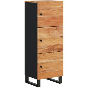 Highboard with 3 Doors 40x33x110 cm Solid Wood Acacia&Iron vidaXL Highboard with 3 Doors 40x33x110 cm Solid Wood Acacia&Iron vidaXL