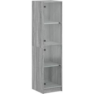 Highboard with Glass Doors Grey Sonoma 35x37x142 cm Vidaxl Highboard with Glass Doors Grey Sonoma 35x37x142 cm Vidaxl