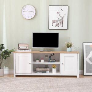 FURNITURE HMD TV Stand Storage Cabinet TV Unit with 2 Doors White-130x39x50cm(WxDxH) FURNITURE HMD TV Stand Storage Cabinet TV Unit with 2 Doors White-130x39x50cm(WxDxH)