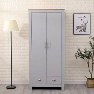 Furniture Hmd - Wooden Grey 2 Doors 2 Drawers Wardrobe with Hanging Rail Chest Clothes Storage Unit for Modern,BedRoom Choice,79x49.5x180cm(WxDxH) Furniture Hmd - Wooden Grey 2 Doors 2 Drawers Wardrobe with Hanging Rail Chest Clothes Storage Unit for Modern,BedRoom Choice,79x49.5x180cm(WxDxH)