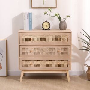 Furniture Hmd - Rattan 3 Drawers Chest,Storage Unit,Free Standing Cupboard,Natural,80x33x77.5cm(WxDxH) Furniture Hmd - Rattan 3 Drawers Chest,Storage Unit,Free Standing Cupboard,Natural,80x33x77.5cm(WxDxH)
