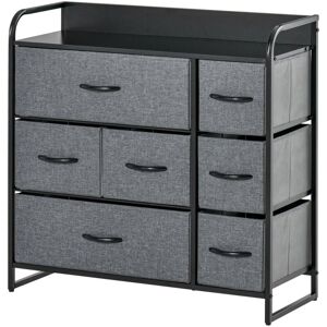Homcom - 3-Tier Fabric Bedroom Dresser with 7 Foldable Drawers, Grey Homcom - 3-Tier Fabric Bedroom Dresser with 7 Foldable Drawers, Grey