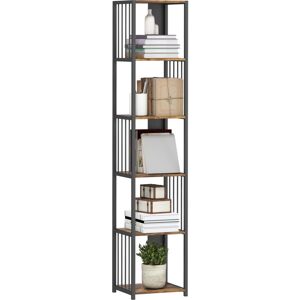 Homcom - 5-Tier Bookshelf, Freestanding Display Storage Unit, Rustic Brown Homcom - 5-Tier Bookshelf, Freestanding Display Storage Unit, Rustic Brown