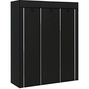 Fabric Portable Wardrobe with 8 Shelves 2 Hanging Rails, Black - Homcom Fabric Portable Wardrobe with 8 Shelves 2 Hanging Rails, Black - Homcom
