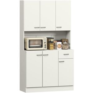 HOMCOM Freestanding Kitchen Cupboard, Storage Cabinet with Doors Cream White HOMCOM Freestanding Kitchen Cupboard, Storage Cabinet with Doors Cream White