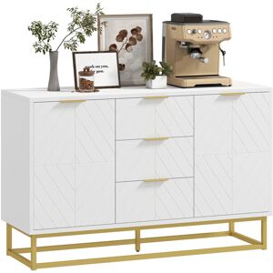 Sideboard Storage Cabinet with Adjustable Shelves, White - Homcom Sideboard Storage Cabinet with Adjustable Shelves, White - Homcom