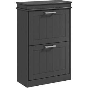 HOMCOM Slim Shoe Storage Cabinet with 2 Flip Drawers for Entryway, Black HOMCOM Slim Shoe Storage Cabinet with 2 Flip Drawers for Entryway, Black