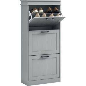 HOMCOM Slim Shoe Storage Cabinet with 3 Flip Drawers for Entryway, Grey HOMCOM Slim Shoe Storage Cabinet with 3 Flip Drawers for Entryway, Grey