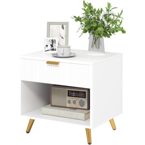 Small Table With Drawer, Open Compartment and Handle, White - Homcom Small Table With Drawer, Open Compartment and Handle, White - Homcom