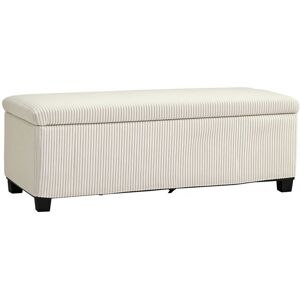 HOMCOM Storage Ottoman with Lid, 112cm Bench Chest Box, Beige HOMCOM Storage Ottoman with Lid, 112cm Bench Chest Box, Beige