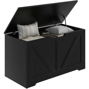 HOMCOM Storage Trunk for Living Room, with Safety Hinges, 80cm, Black HOMCOM Storage Trunk for Living Room, with Safety Hinges, 80cm, Black