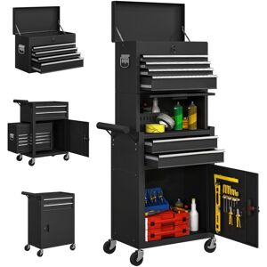 HOMCOM Tool Cabinet with 6 Drawers, 3-in-1 Rolling Tool Chest with Wheels HOMCOM Tool Cabinet with 6 Drawers, 3-in-1 Rolling Tool Chest with Wheels