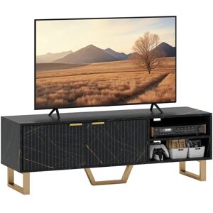 Homcom - tv Unit, tv Stand Cabinet with Shelves and Storage Cupboard, Black Homcom - tv Unit, tv Stand Cabinet with Shelves and Storage Cupboard, Black