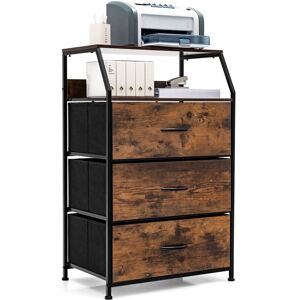 COSTWAY Industrial 3-Drawer Storage Cabinet Dresser Freestanding Organizer w/ Shelf COSTWAY Industrial 3-Drawer Storage Cabinet Dresser Freestanding Organizer w/ Shelf