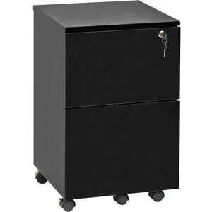 Beliani - Industrial Office Cabinet Engineered Wood 2 Drawers for Documents Castors Key Lock Black Johnson Beliani - Industrial Office Cabinet Engineered Wood 2 Drawers for Documents Castors Key Lock Black Johnson