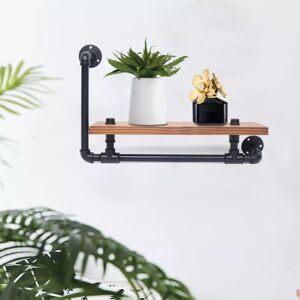 CNCEST Industrial Retro Steampunk Pipe Decor Wooden Wall Mount Shelf Storage Shelving CNCEST Industrial Retro Steampunk Pipe Decor Wooden Wall Mount Shelf Storage Shelving