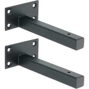 WOIYIC Industrial Shelf Bracket, Wall-Mounted Stainless Steel Shelf Support, Metal Bracket for Floating Shelves, Concealed Support, Matte Black, 2 Pieces, WOIYIC Industrial Shelf Bracket, Wall-Mounted Stainless Steel Shelf Support, Metal Bracket for Floating Shelves, Concealed Support, Matte Black, 2 Pieces,
