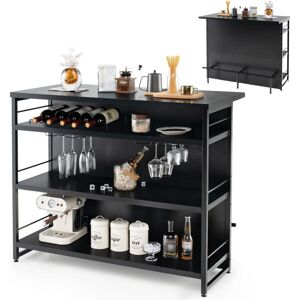 COSTWAY Industrial Wine Bar Cabinet Kitchen Storage Sideboard W/ Wine Rack Glass Holders COSTWAY Industrial Wine Bar Cabinet Kitchen Storage Sideboard W/ Wine Rack Glass Holders
