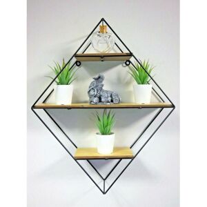 MARCO PAUL Shelves Diamond Shaped Industrial Floating Wall Shelving Unit Wood And Metal Display Stand Bedroom Bathroom Storage Unit Home Decor MARCO PAUL Shelves Diamond Shaped Industrial Floating Wall Shelving Unit Wood And Metal Display Stand Bedroom Bathroom Storage Unit Home Decor
