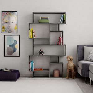 DECORTIE Karmato Modern Bookcase Display Unit Retro Grey Tall 168.5cm DECORTIE Karmato Modern Bookcase Display Unit Retro Grey Tall 168.5cm