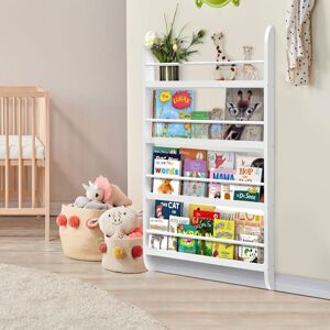 Kids Bookshelf Storage Wall Shelf4-Tier Book Shelf Display Rack Wooden Childrens Bookcase, Suitable for Children's Bedroom, Nursery, Playroom, White Kids Bookshelf Storage Wall Shelf4-Tier Book Shelf Display Rack Wooden Childrens Bookcase, Suitable for Children's Bedroom, Nursery, Playroom, White