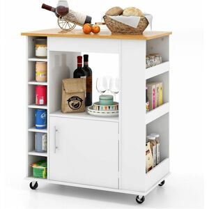 COSTWAY Kitchen Island Rolling Storage Cabinet Trolley Cart Shelves Cupboard Towel Rack COSTWAY Kitchen Island Rolling Storage Cabinet Trolley Cart Shelves Cupboard Towel Rack