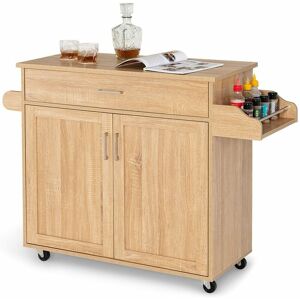 Costway - Kitchen Island Storage Trolley Rolling Cart Shelves Cupboard Cabinet Drawer Home Costway - Kitchen Island Storage Trolley Rolling Cart Shelves Cupboard Cabinet Drawer Home