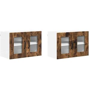 Kitchen Cabinet with Shelf 2 pcs Smoked Oak 60 x 31 x 40 cm vidaXL Kitchen Cabinet with Shelf 2 pcs Smoked Oak 60 x 31 x 40 cm vidaXL