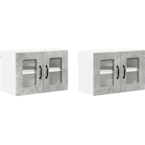 Kitchen Cabinet with Shelf 2 pcs Concrete Grey 60 x 31 x 40 cm vidaXL Kitchen Cabinet with Shelf 2 pcs Concrete Grey 60 x 31 x 40 cm vidaXL