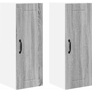 Kitchen Cabinet with Shelf 2 pcs Grey Sonoma 30 x 31 x 80 cm vidaXL Kitchen Cabinet with Shelf 2 pcs Grey Sonoma 30 x 31 x 80 cm vidaXL