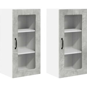 Kitchen Cabinet with Shelf 2 pcs Concrete Grey 40 x 31 x 80 cm vidaXL Kitchen Cabinet with Shelf 2 pcs Concrete Grey 40 x 31 x 80 cm vidaXL